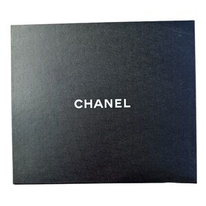 CHANEL Black Logo Square Box With Paper And Card